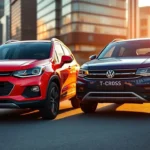 Comparativo direto entre Chevrolet Tracker 1.0 Turbo e Volkswagen T-Cross 1.0 TSI, com preços de mercado, consumo, manutenção, espaço, revenda.